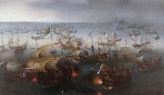 Hendrik Cornelisz. Vroom Day seven of the battle with the Armada, 7 August 1588. Spain oil painting artist
